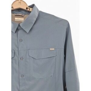 Columbia Mens Omni-Shade Blue Long Sleeve Shirt XL Vented Fishing Hiking Utility